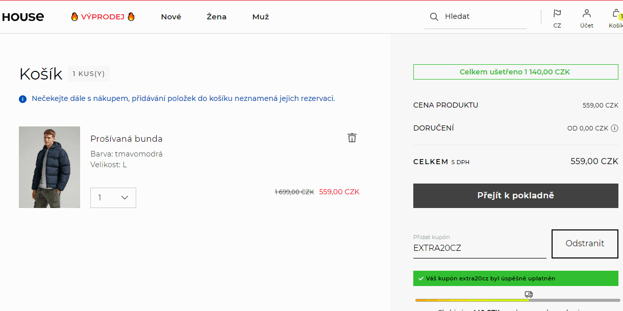 Extra sleva 20% na výprodej House