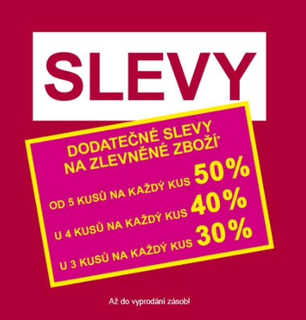 Extra sleva až -50% na zlevněné zboží