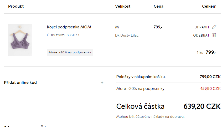 Lindex - sleva 20% na podprsenky