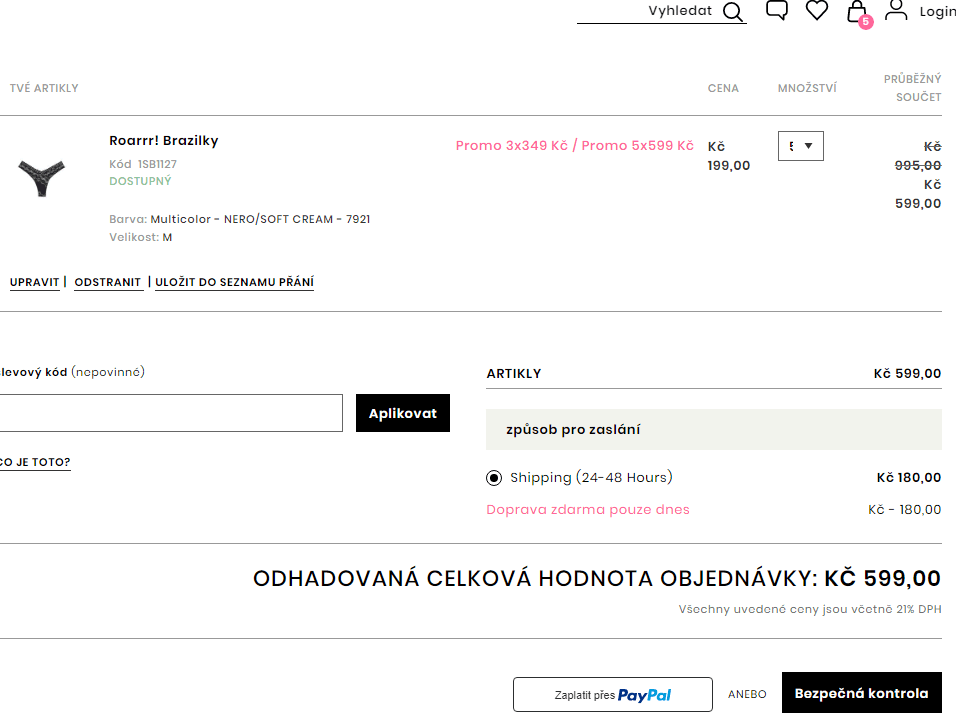 Tezenis - doprava zdarma (i na slevy)