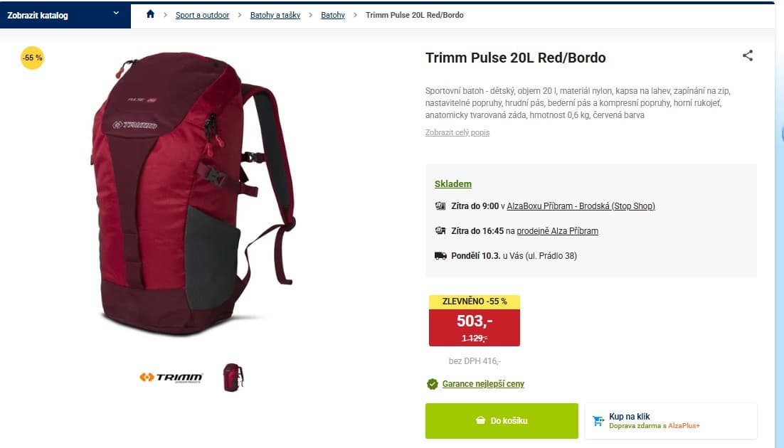 Sportovní batoh Trimm Pulse 20L