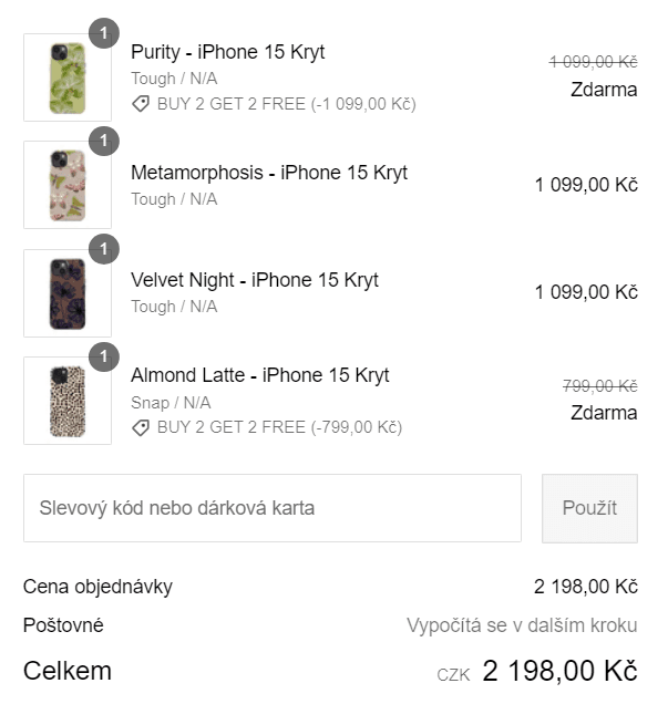 Burga - kryty na mobilní telefon akce 4 za 2