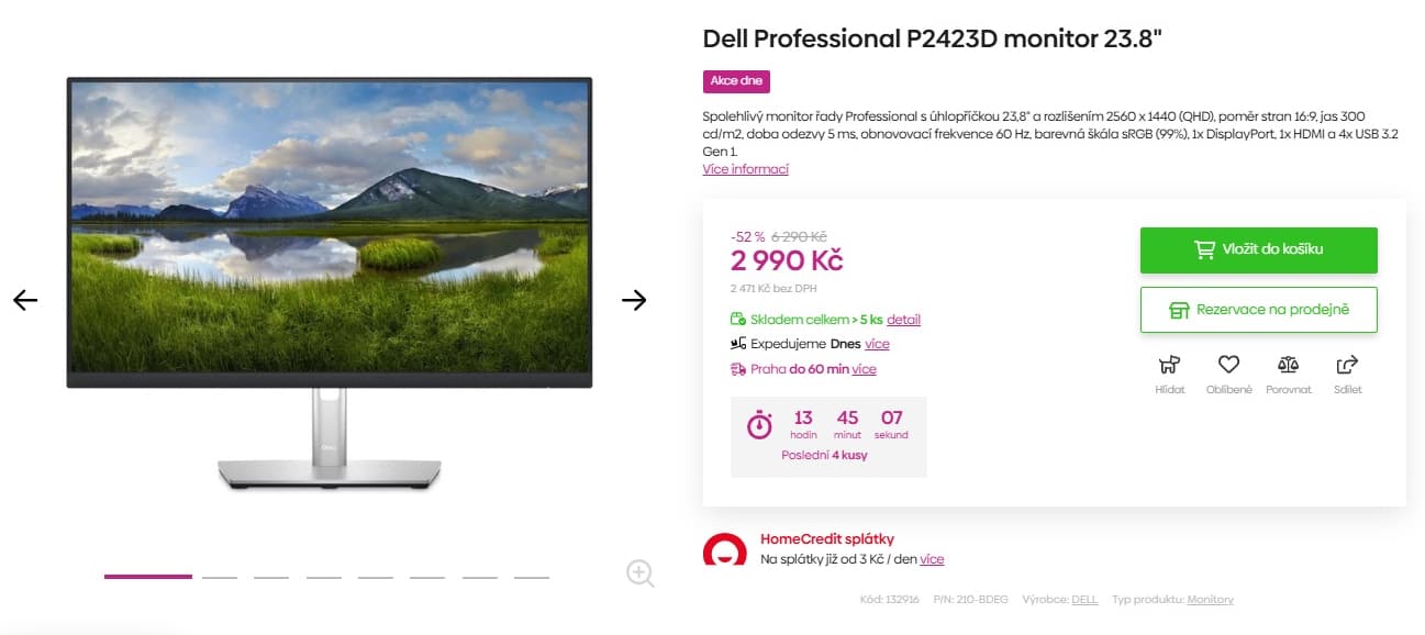 PC monitor Dell Professional 24", QHD