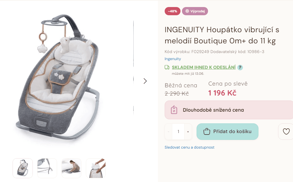 Houpátko vibrující s melodií Ingenuity, 0m+ 
