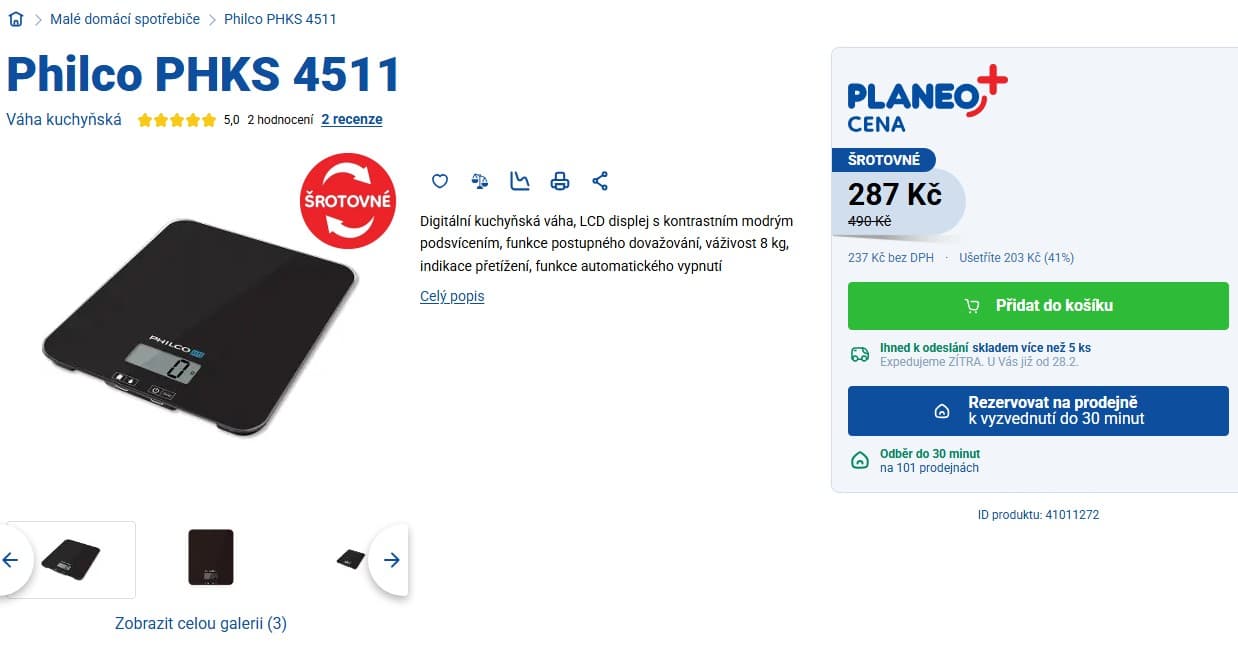 Digitální kuchyňská váha PHKS4511