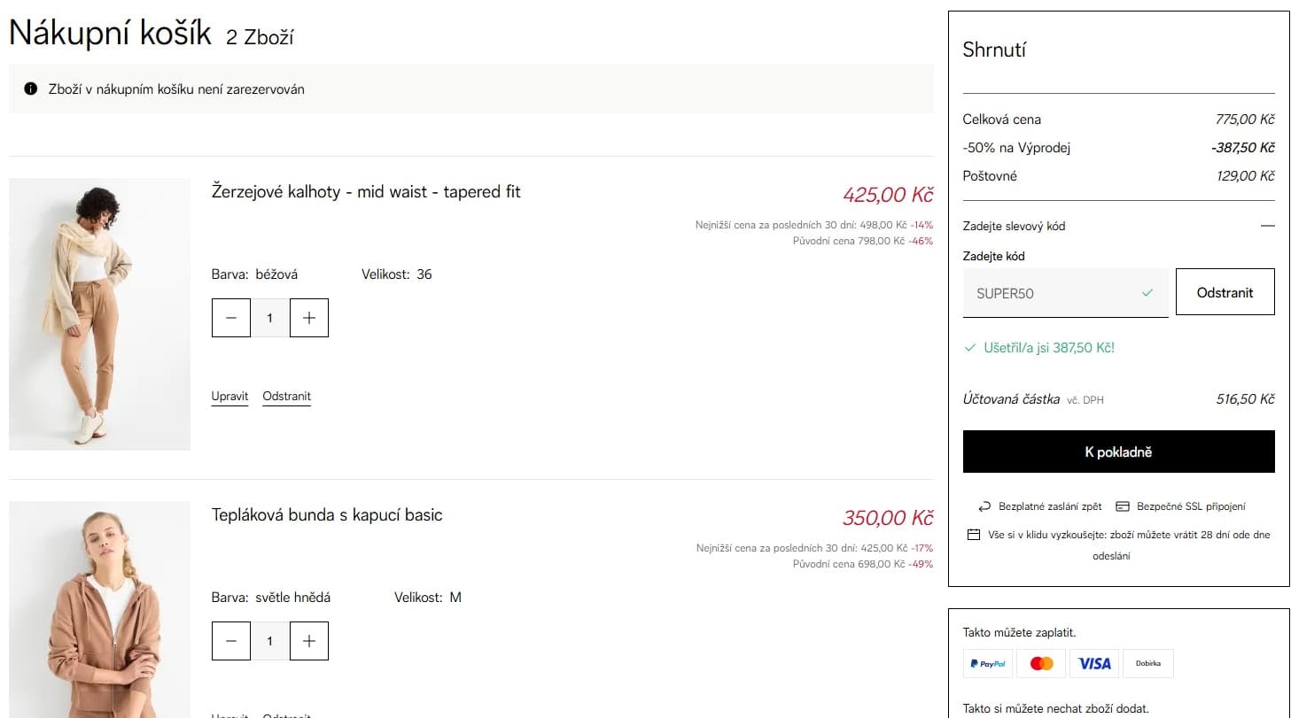 C&A - extra sleva 50% na výprodej