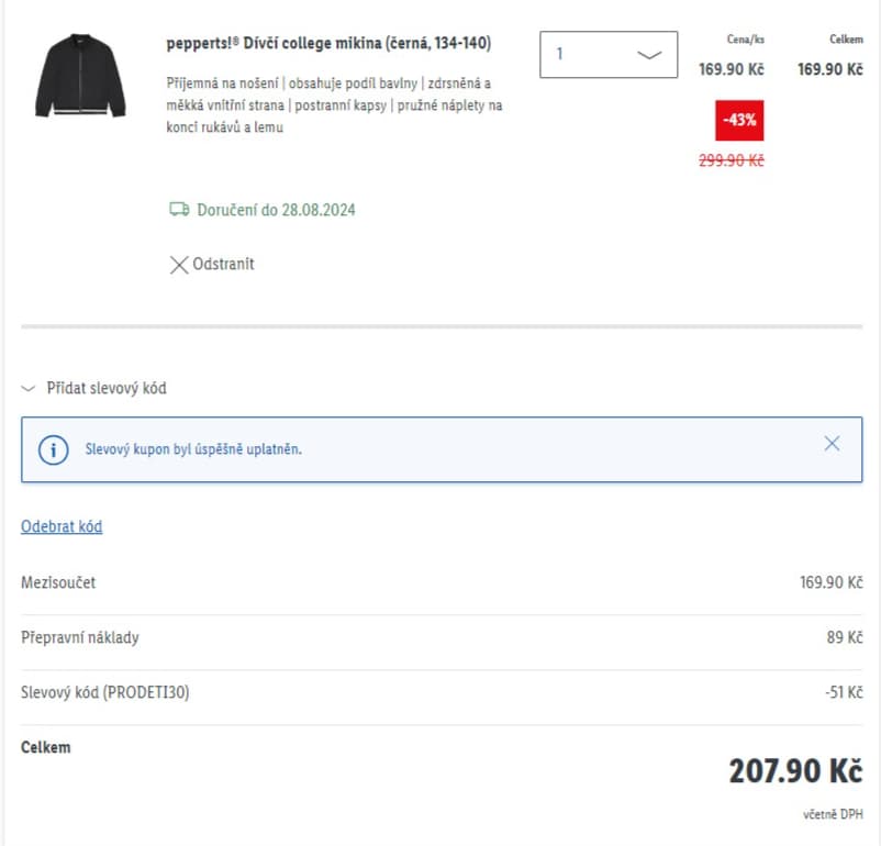 Lidl-shop- sleva 30% na dětskou módu