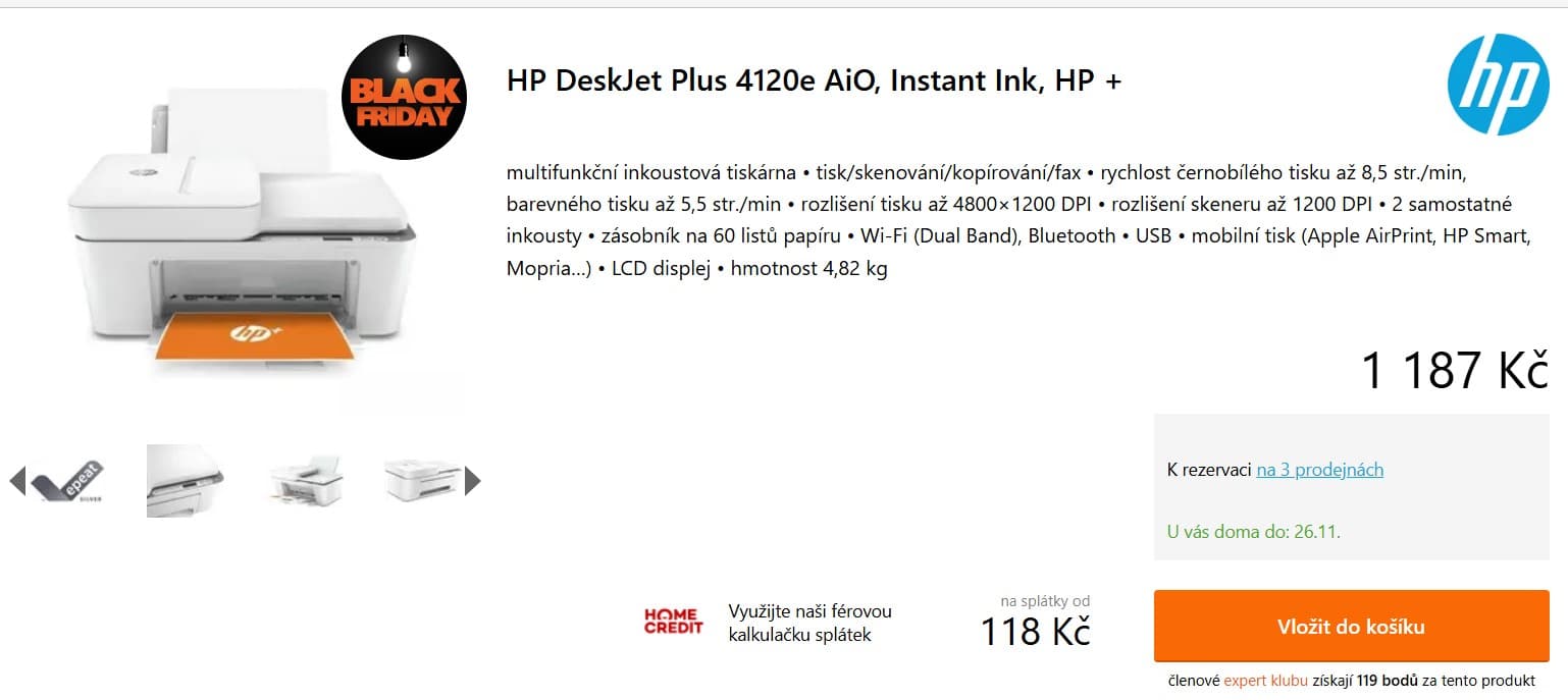 Multifunkce ink., barva, Wifi, HP