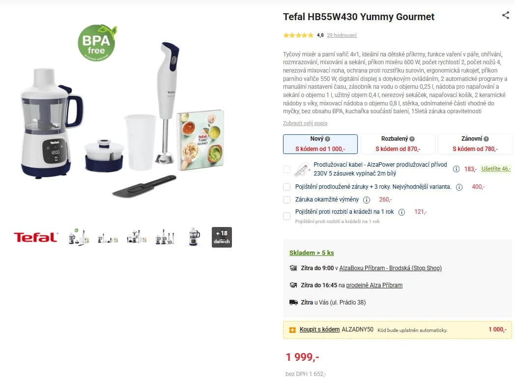 Multifunkční mixér Tefal 4v1