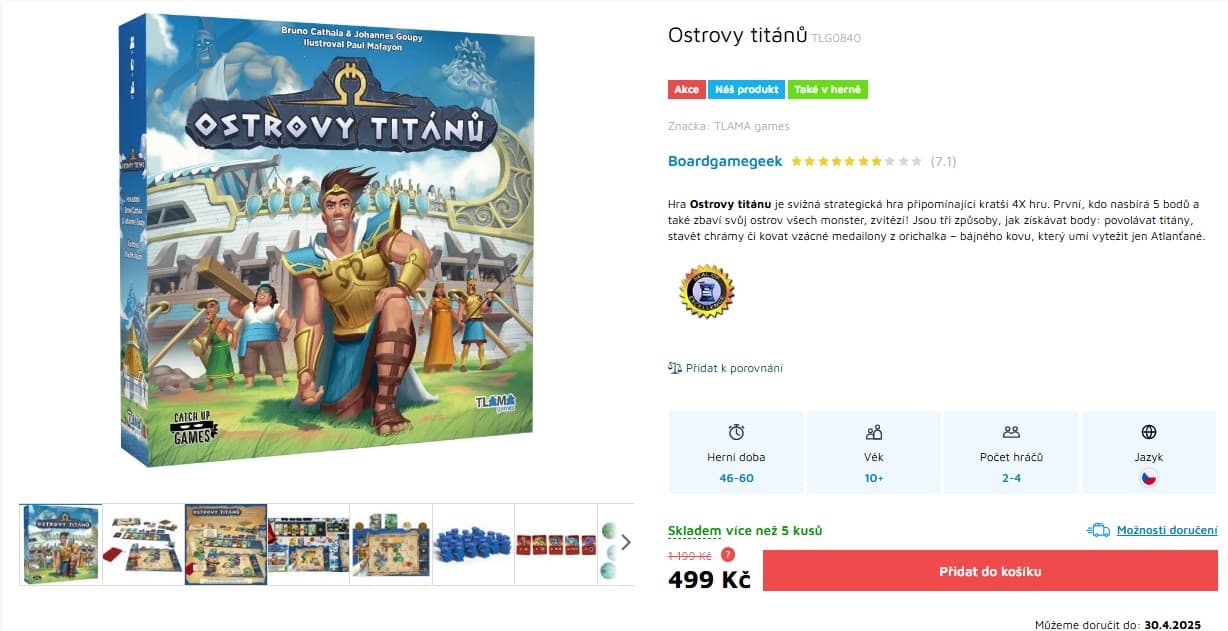 Desková hra Ostrovy titánů