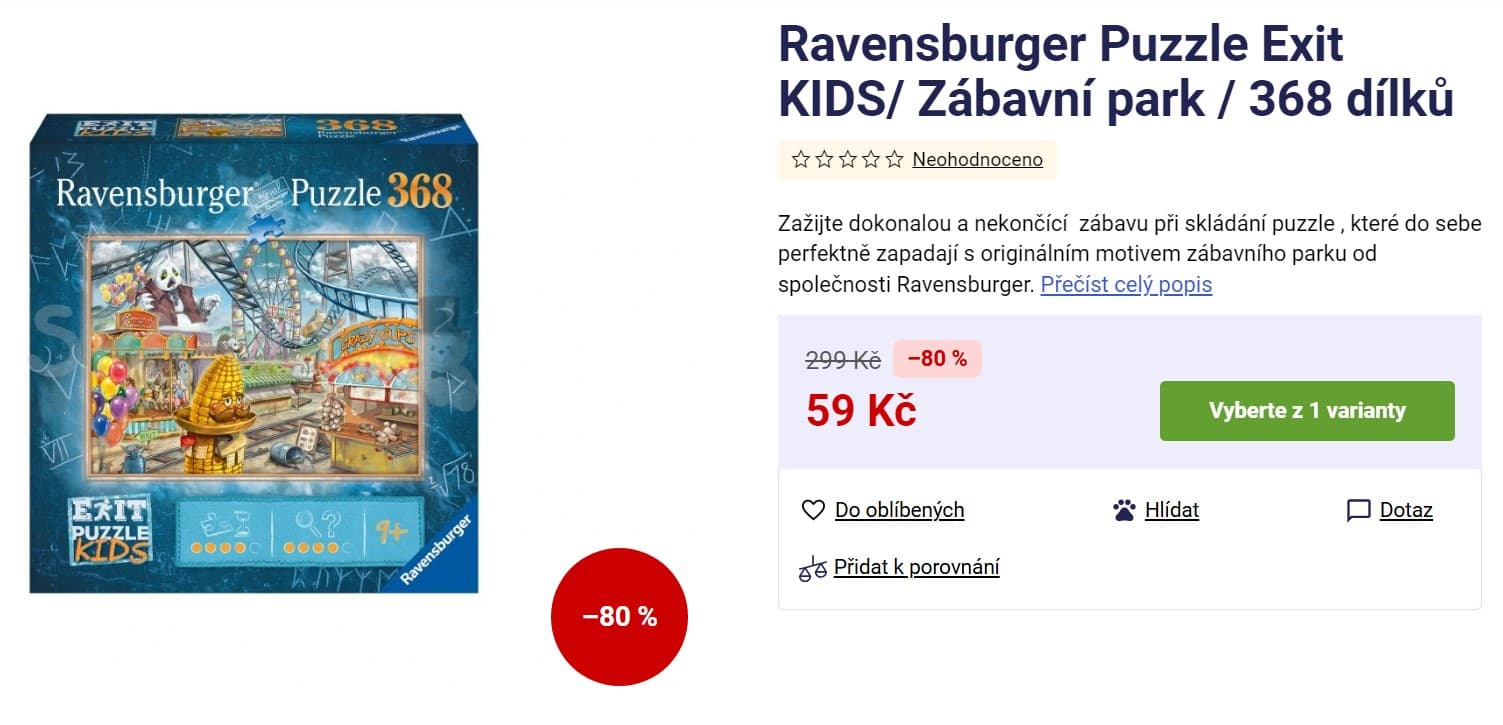 Puzzle Ravensburger Zábavní park 368 dílků