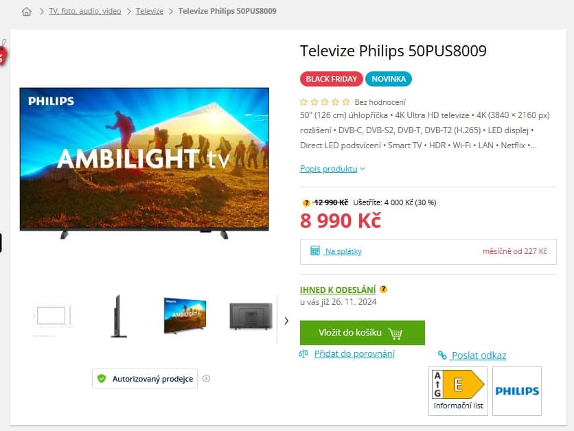 4K Ambilight TV 126 cm Philips