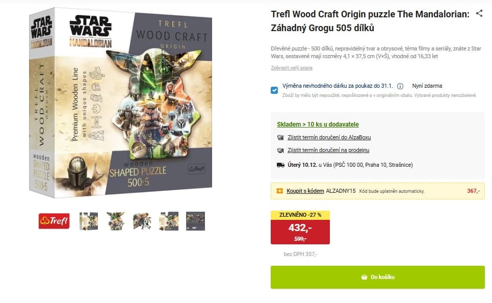 Dřevěné puzzle Star Wars Mandalorian
