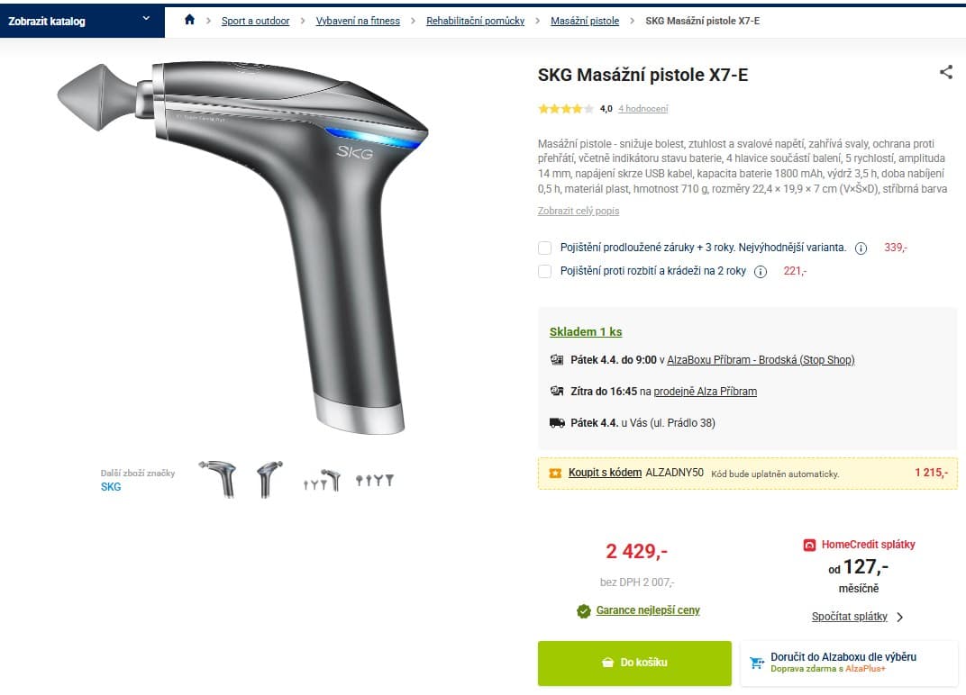 Masážní pistole SKG X7-E