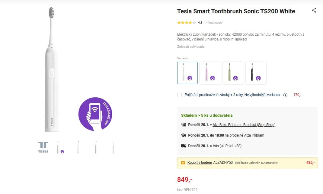 El kartáček Tesla, sonic