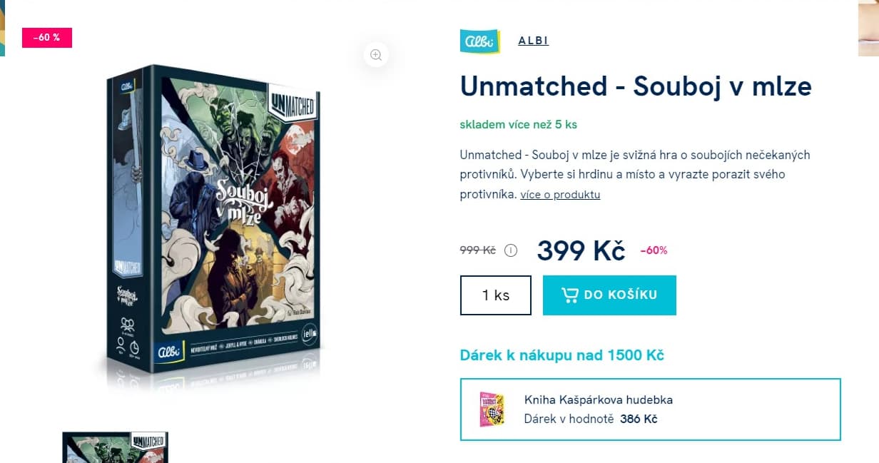 Desková hra Unmatched - Souboj v mlze