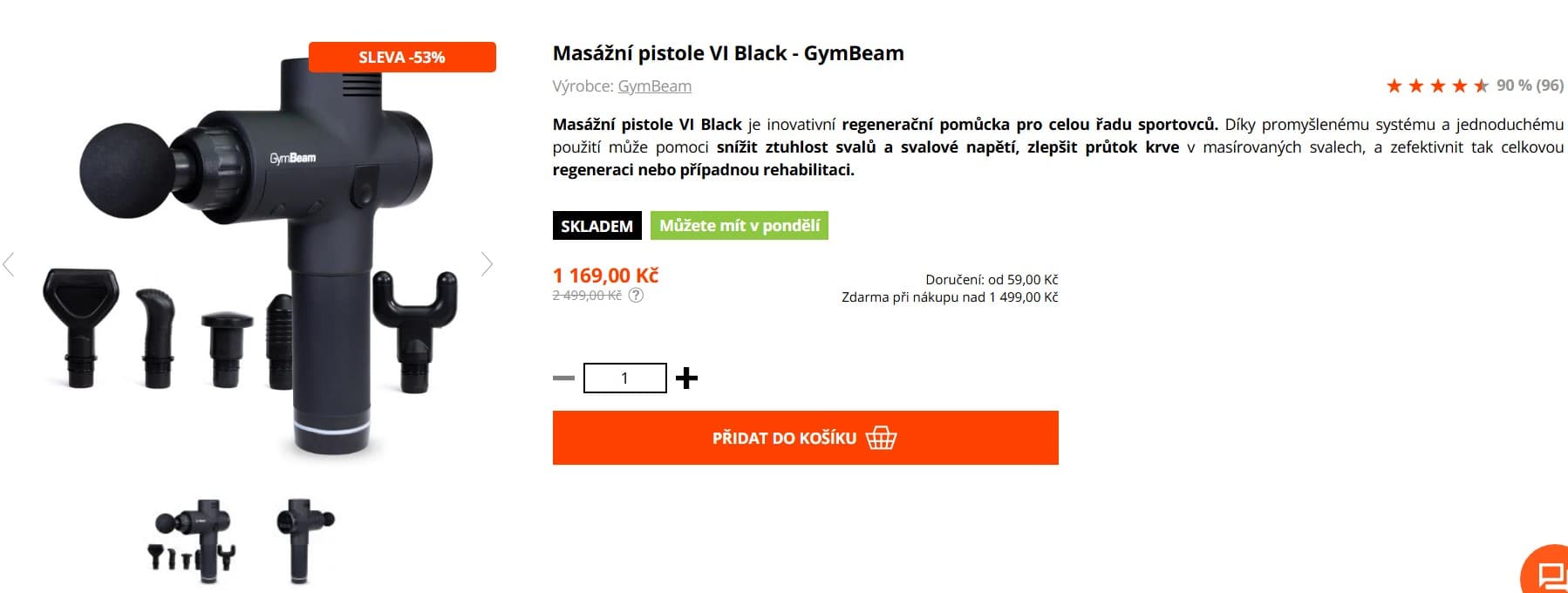 Masážní pistole VI GymBeam