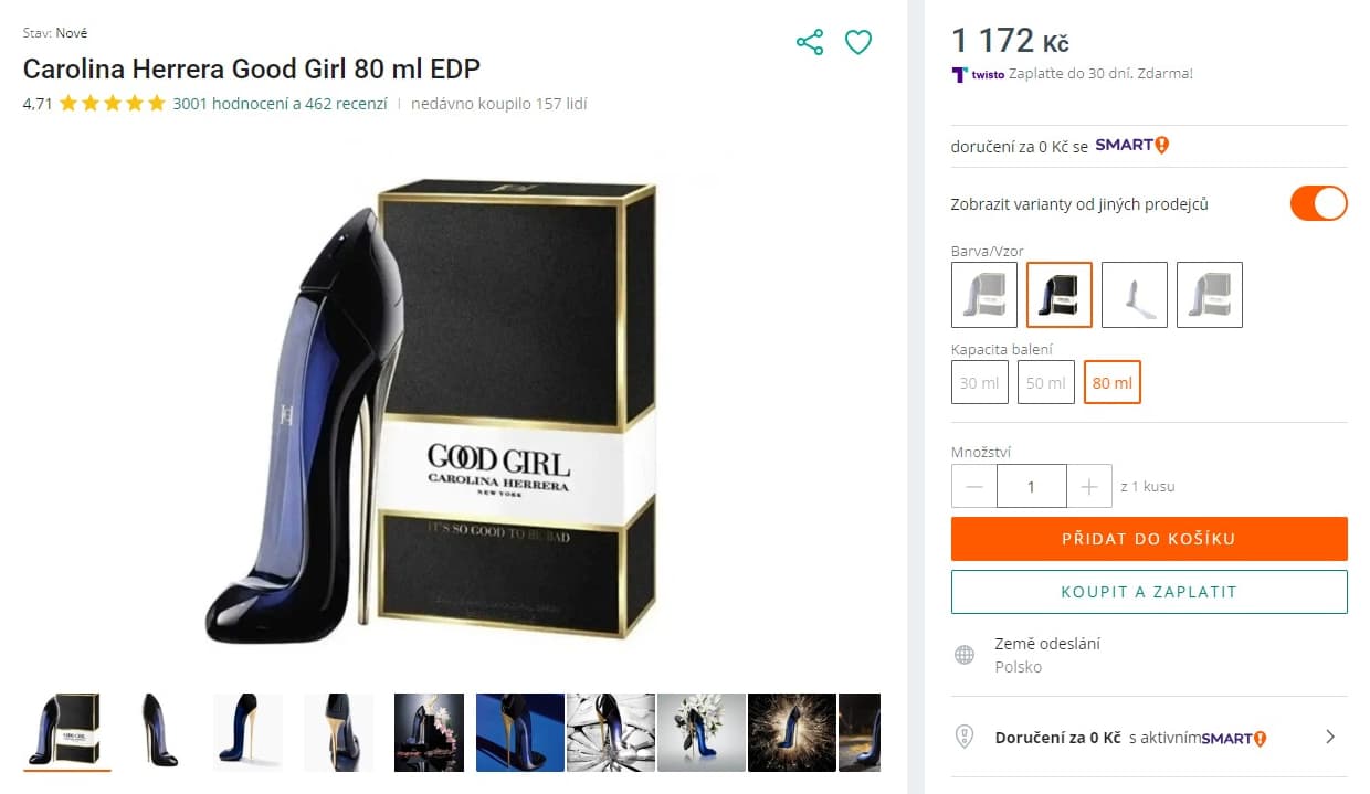 Dámský parfém Carolina Herrera Good Girl 80 ml 