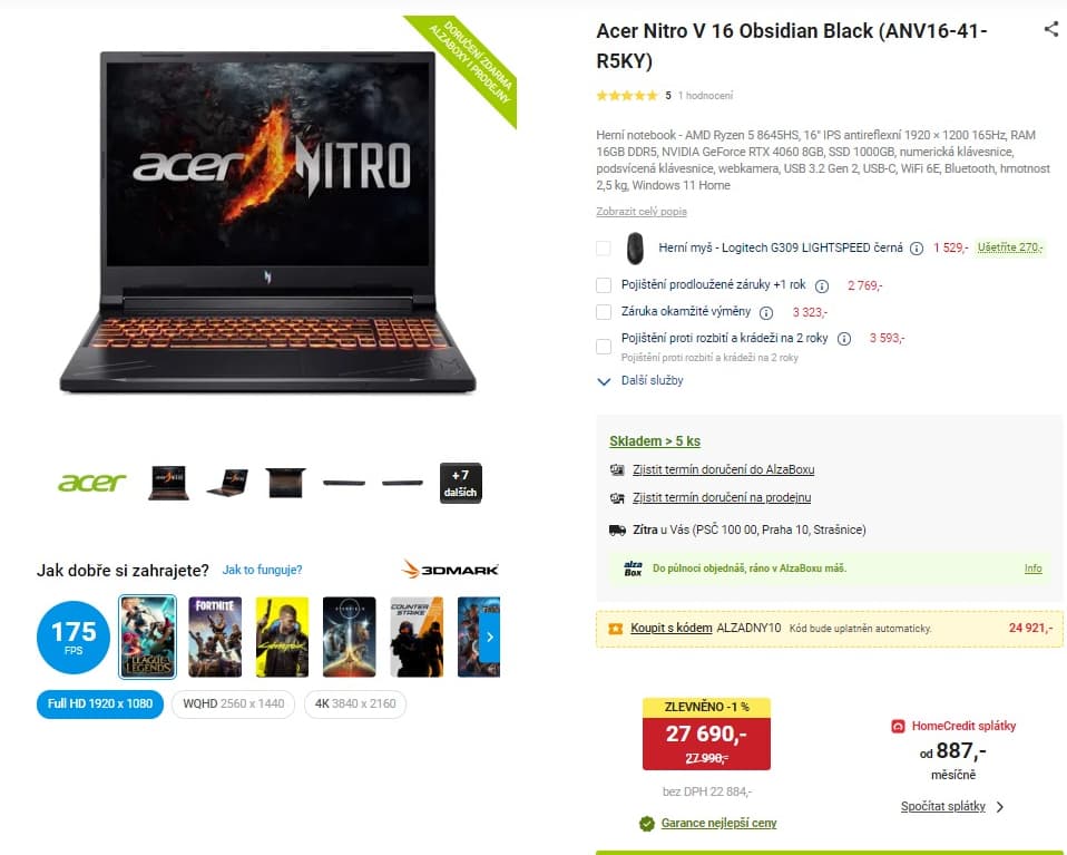 Acer 5GHz, 16GB RAM, 8GB Nvidia, 16", 1TB