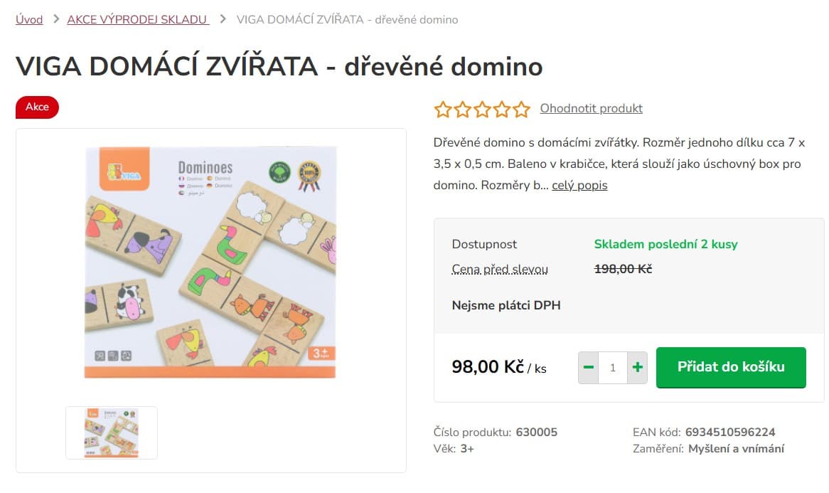Dřevěné domino Domácí zvířata