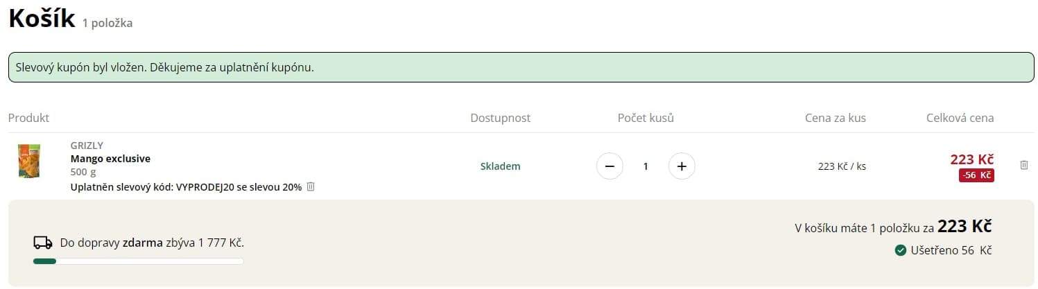 Grizly - sleva 20% na vybrané produkty