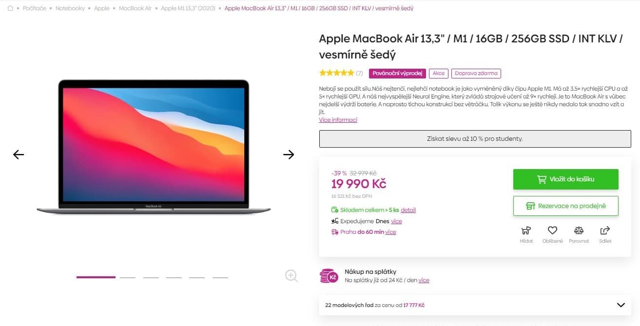 Apple MacBook Air 13,3" 16GB 256GB