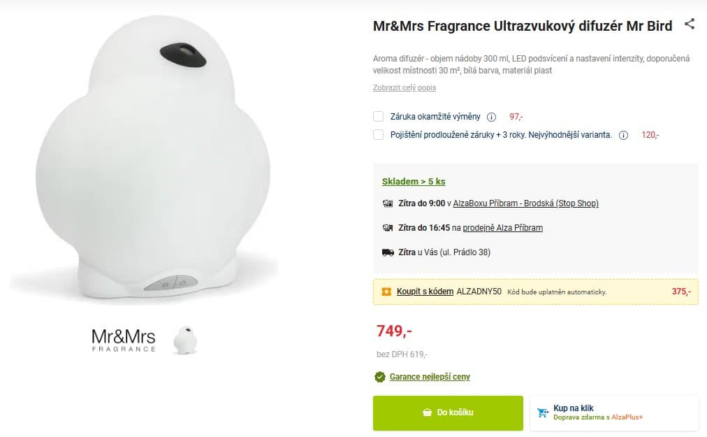 Ultrazvukový difuzér Mr&Mrs Fragrance