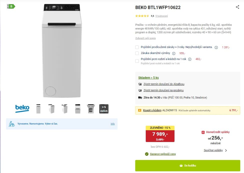 Beko 6 kg, 1200ot., B, 40cm