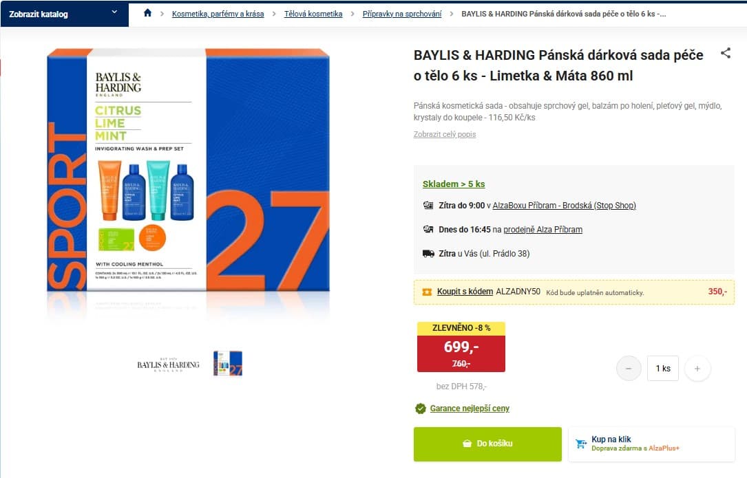 Dárková sada pánská Baylis & Harding 6ks