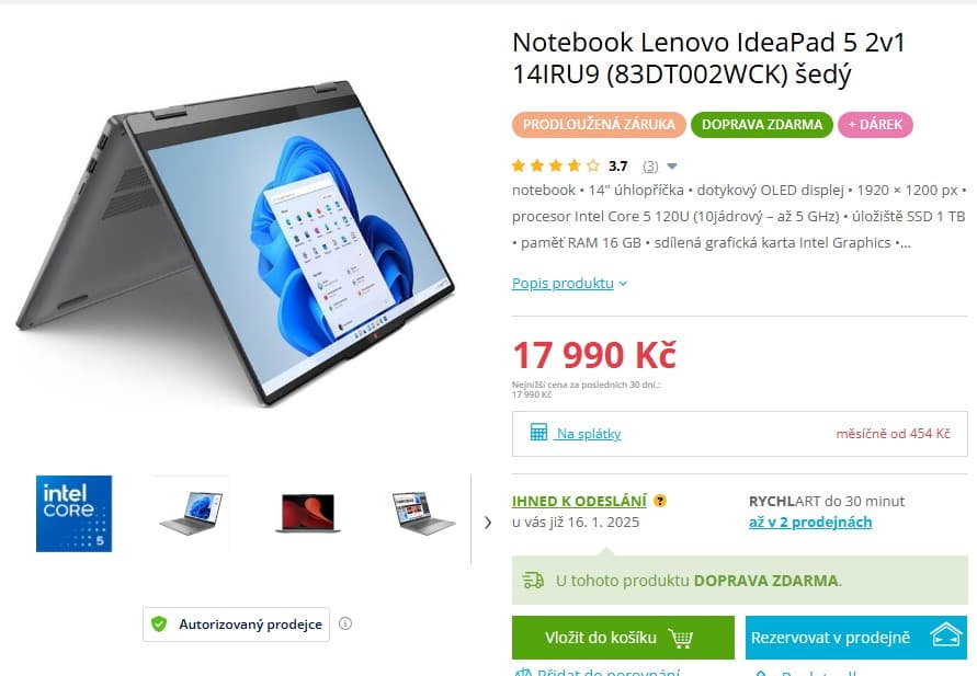 Lenovo 5GHz, 16GB RAM, dotyk 14", 1TB SSD