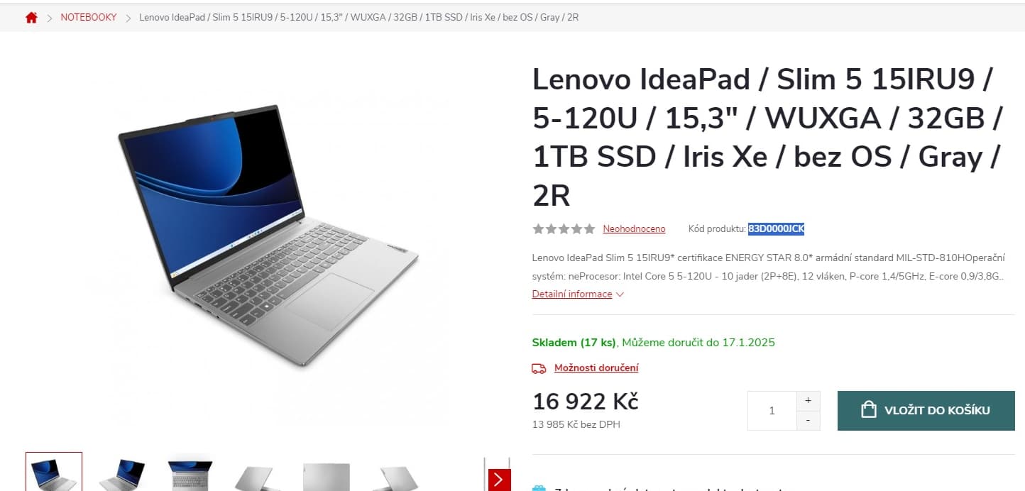 Lenovo i5 5GHz, 32GB RAM, 1TB SSD, 15,6"