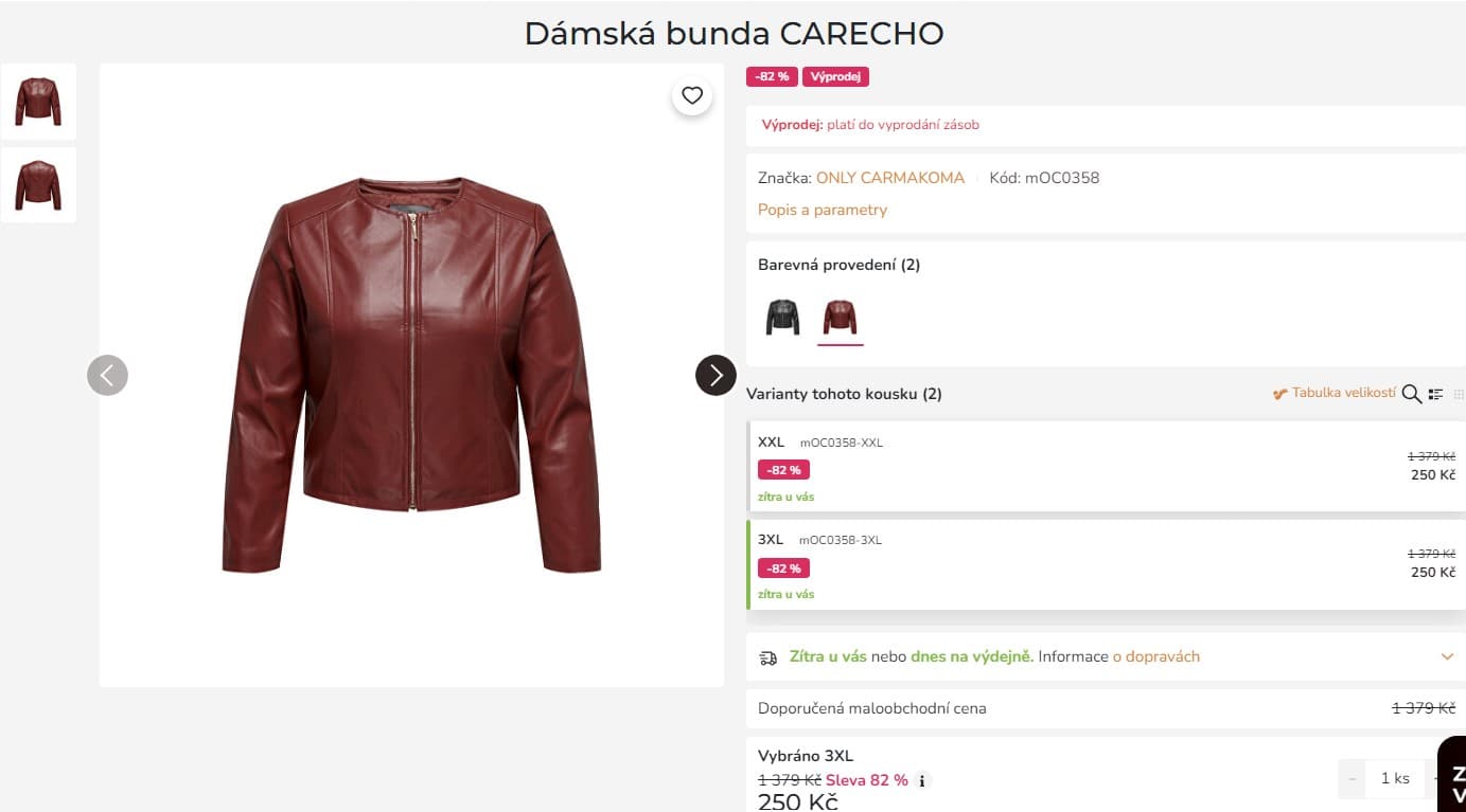 Dámská bunda Only Carmakoma Carecho