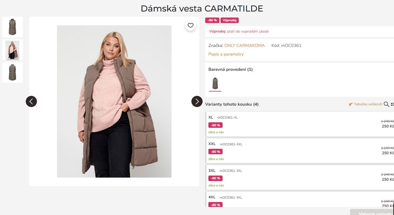 Dámská vesta Only Carmakoma Carmatilde