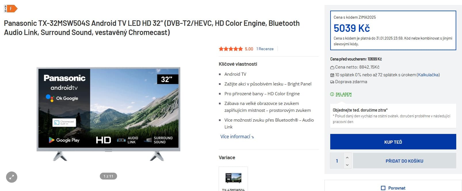Full HD Android, Google TV, 108cm, Panasonic