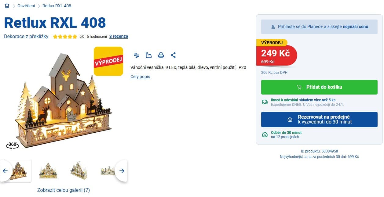 Vánoční dekorace vesnička Retlux 