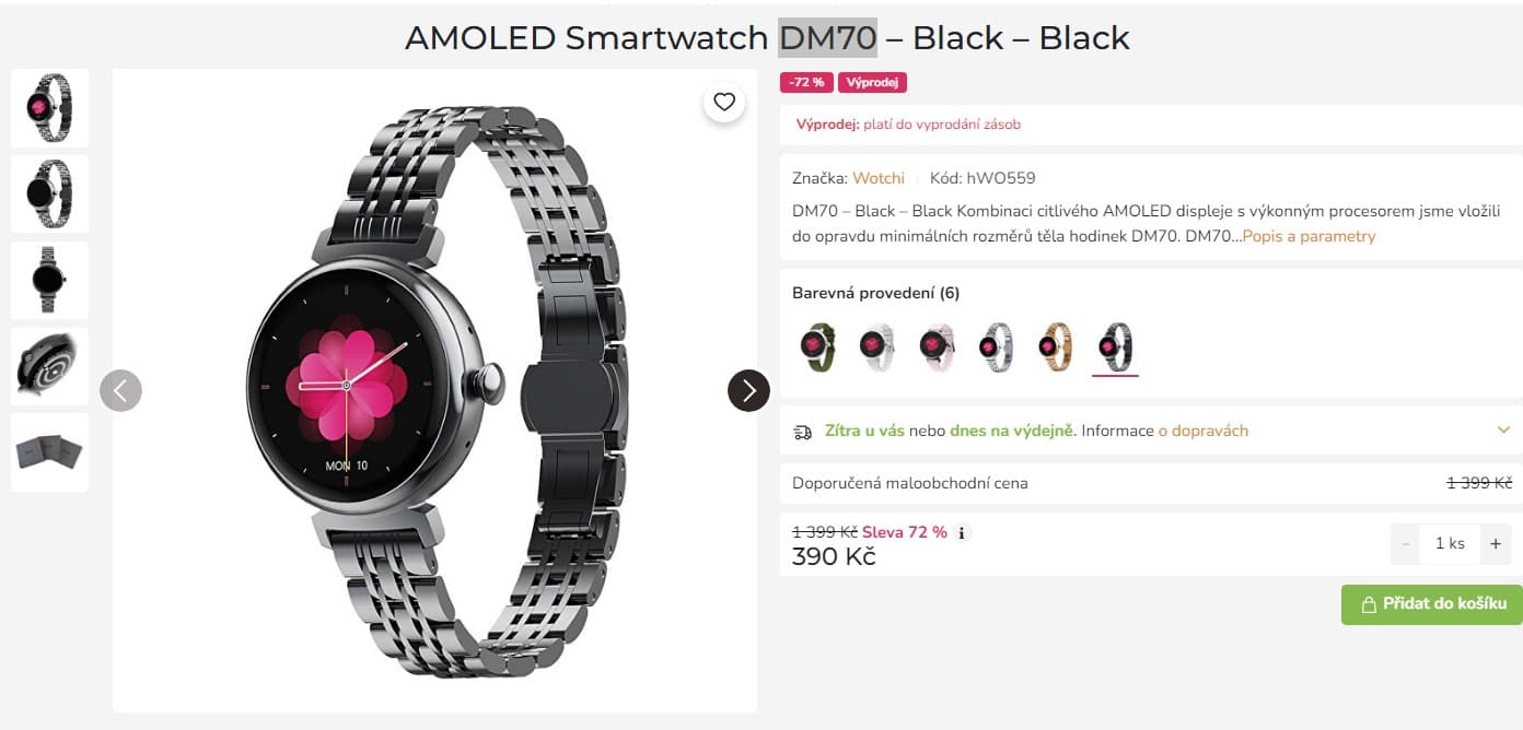 Dámské chytré hodinky Wotchi Amoled 