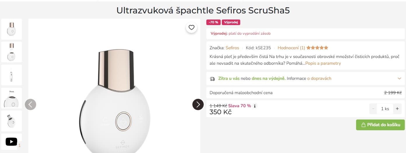 Ultrazvuková špachtle Sefiros ScruSha5