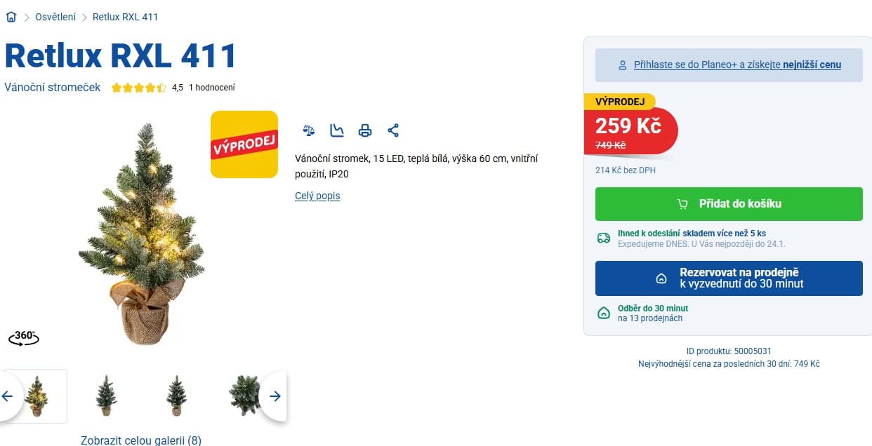 Vánoční stromeček Retlux 60 cm