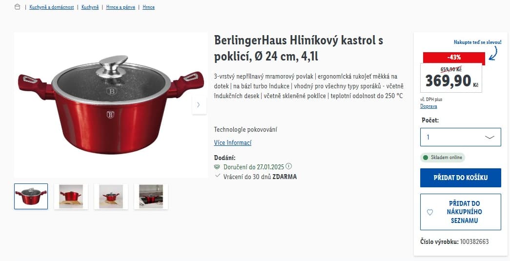 Hrnec BerlingerHaus 4,1l., indukce