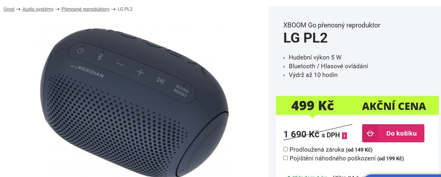 BT reproduktor LG Xboom Go PL2