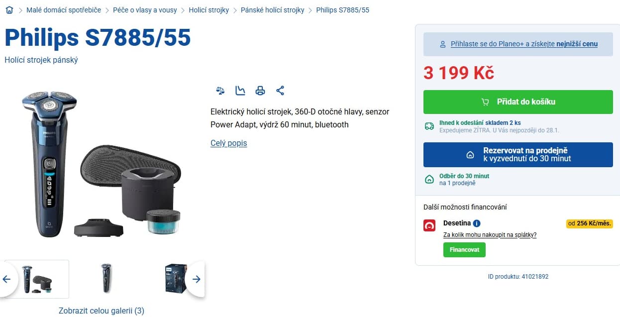 Holicí strojek Philips S7885 Wet&Dry