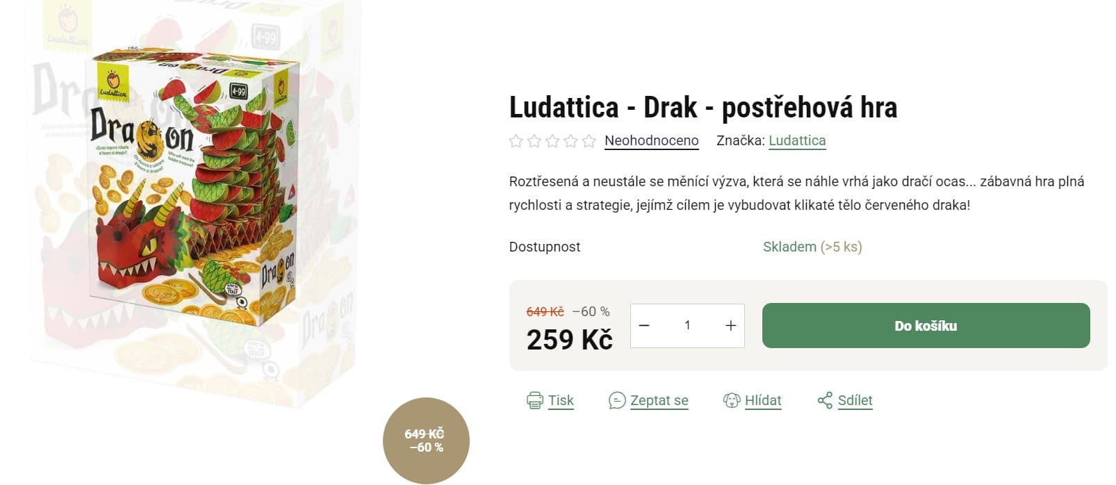 Postřehová hra Ludattica - Drak