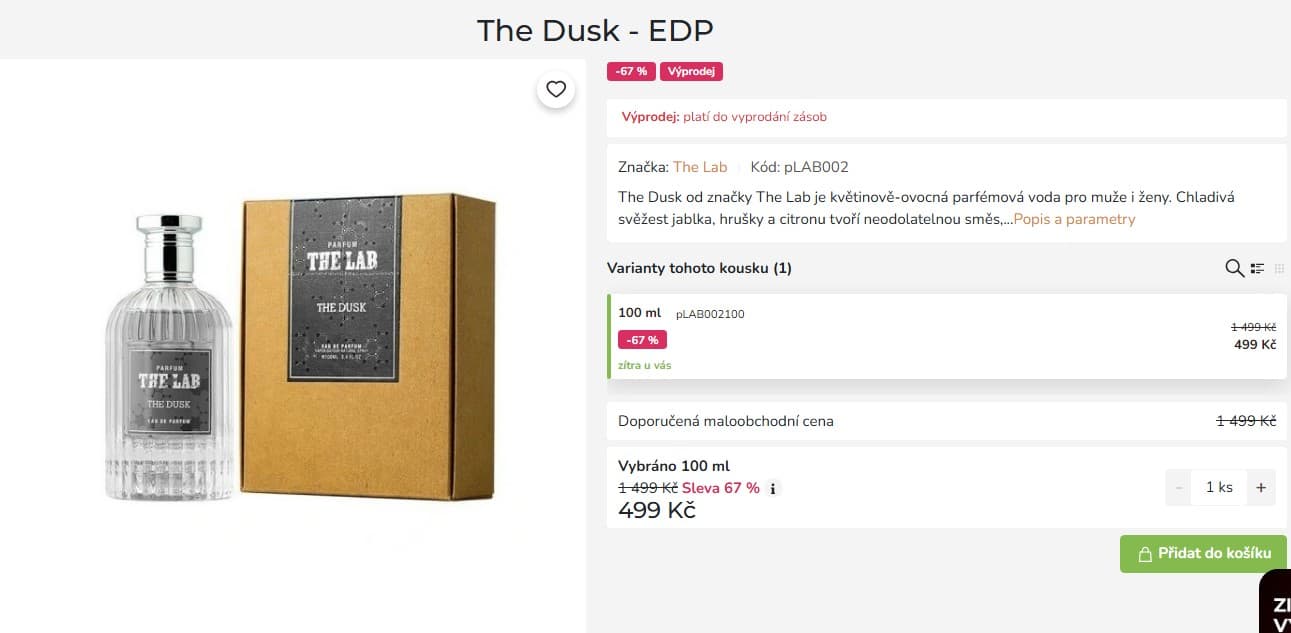 Unisex The Dusk od značky The Lab 100 ml