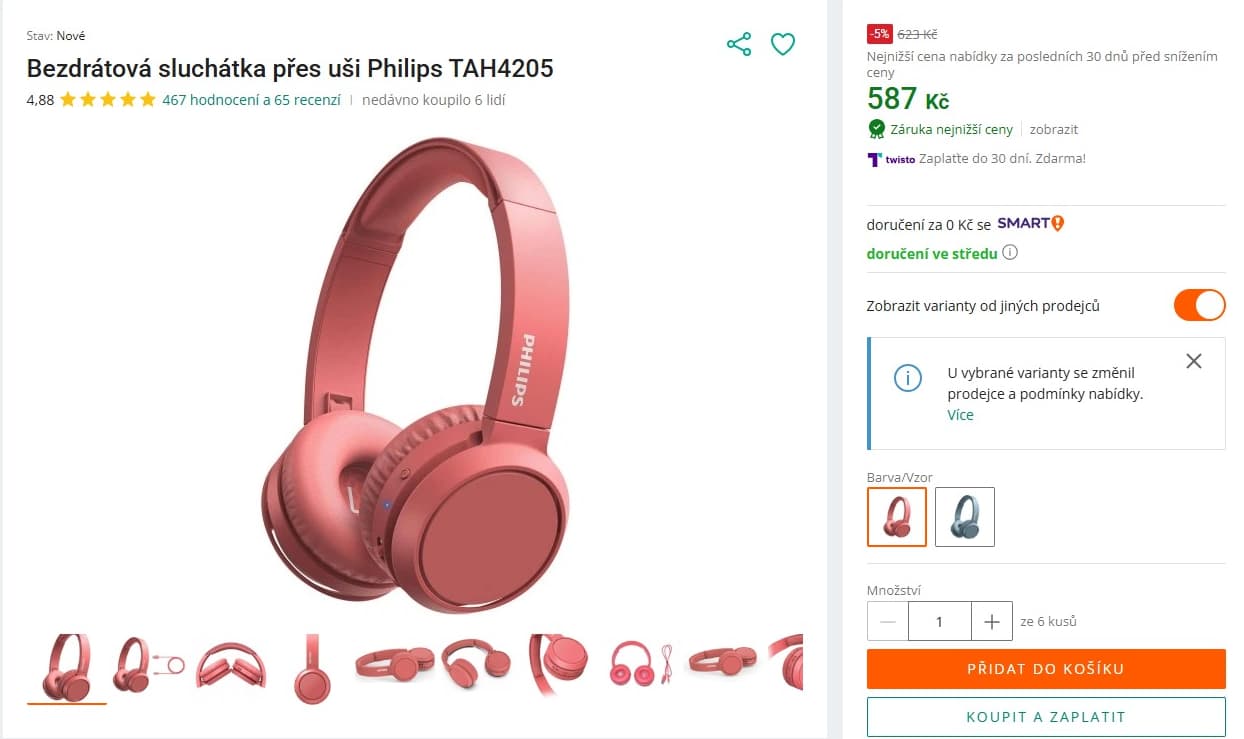 BT sluchátka Philips 29 hodin