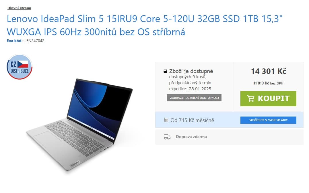 Lenovo i5 5GHz, 32GB RAM, 1TB SSD, 15,6"