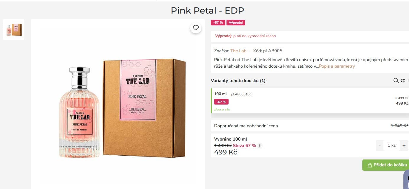 Unisex Pink Petal od značky The Lab 100 ml