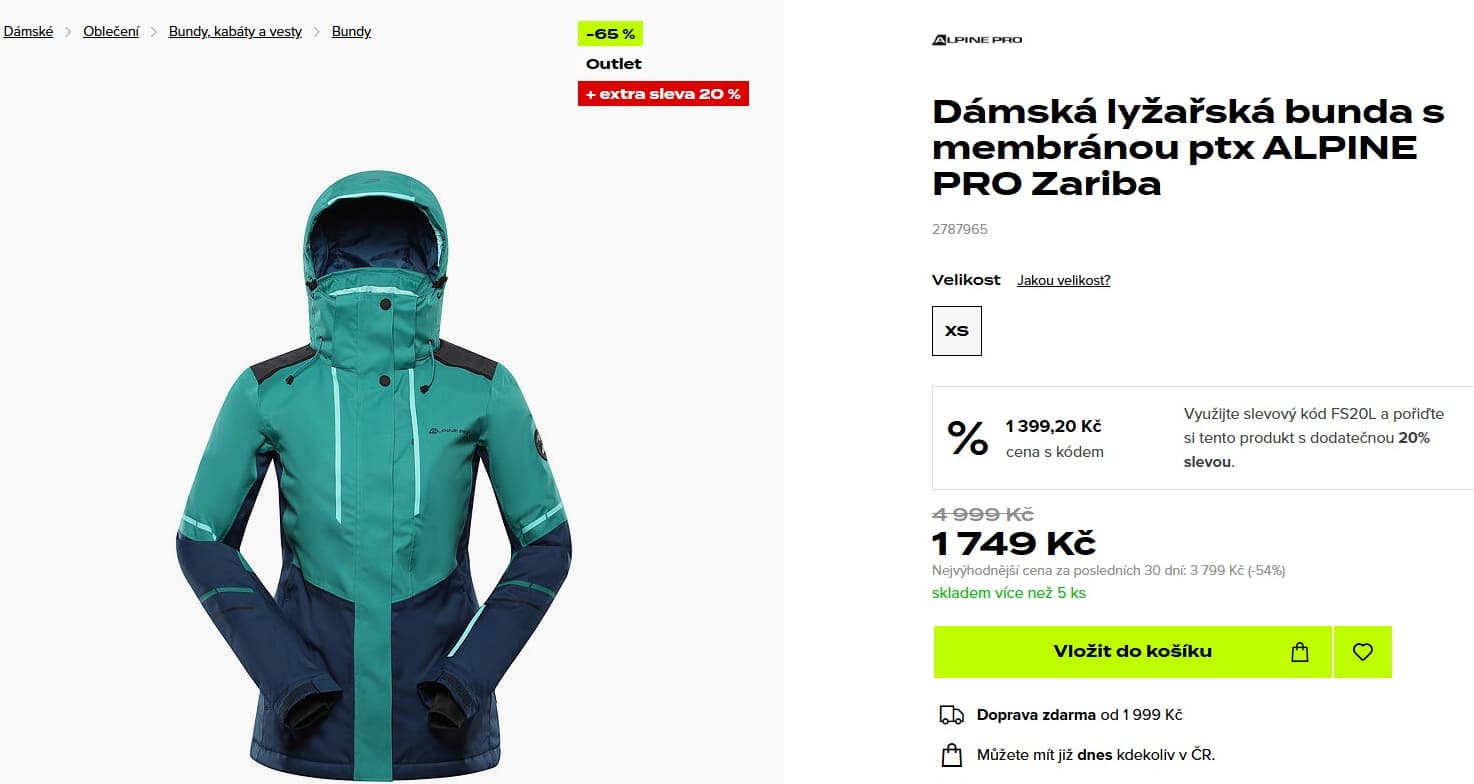 Dámská lyžařská bunda Alpine Pro