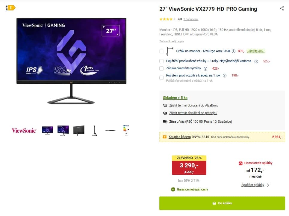 Herní PC monitor Viewsonic 27"