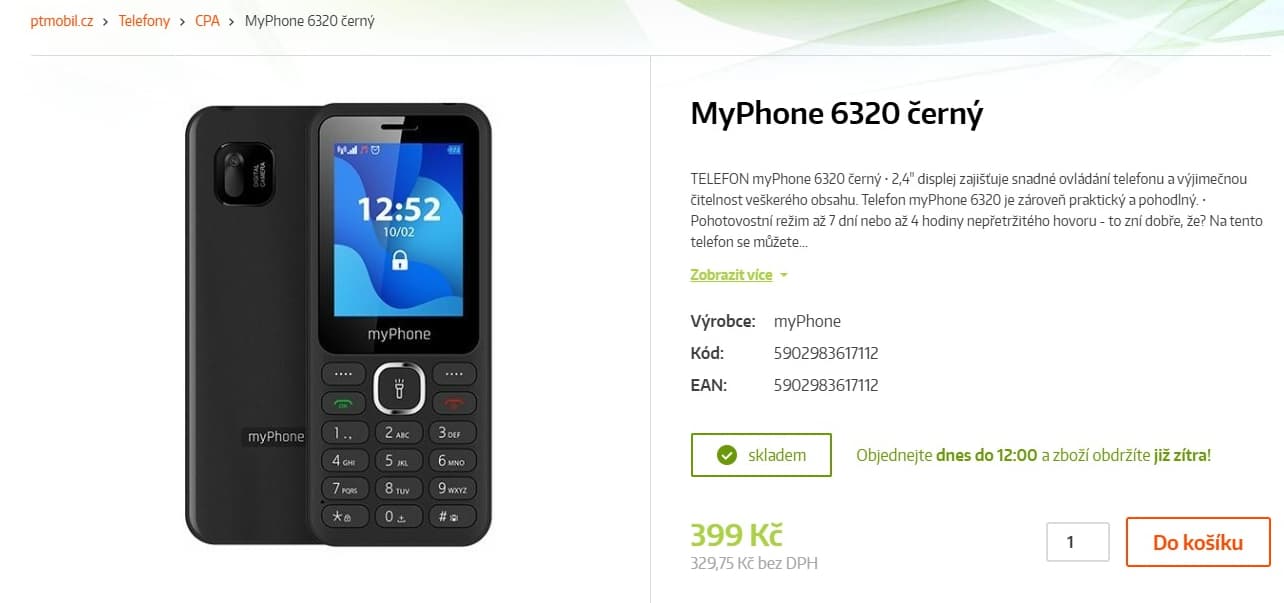 Klasický mobil myPhone 6320