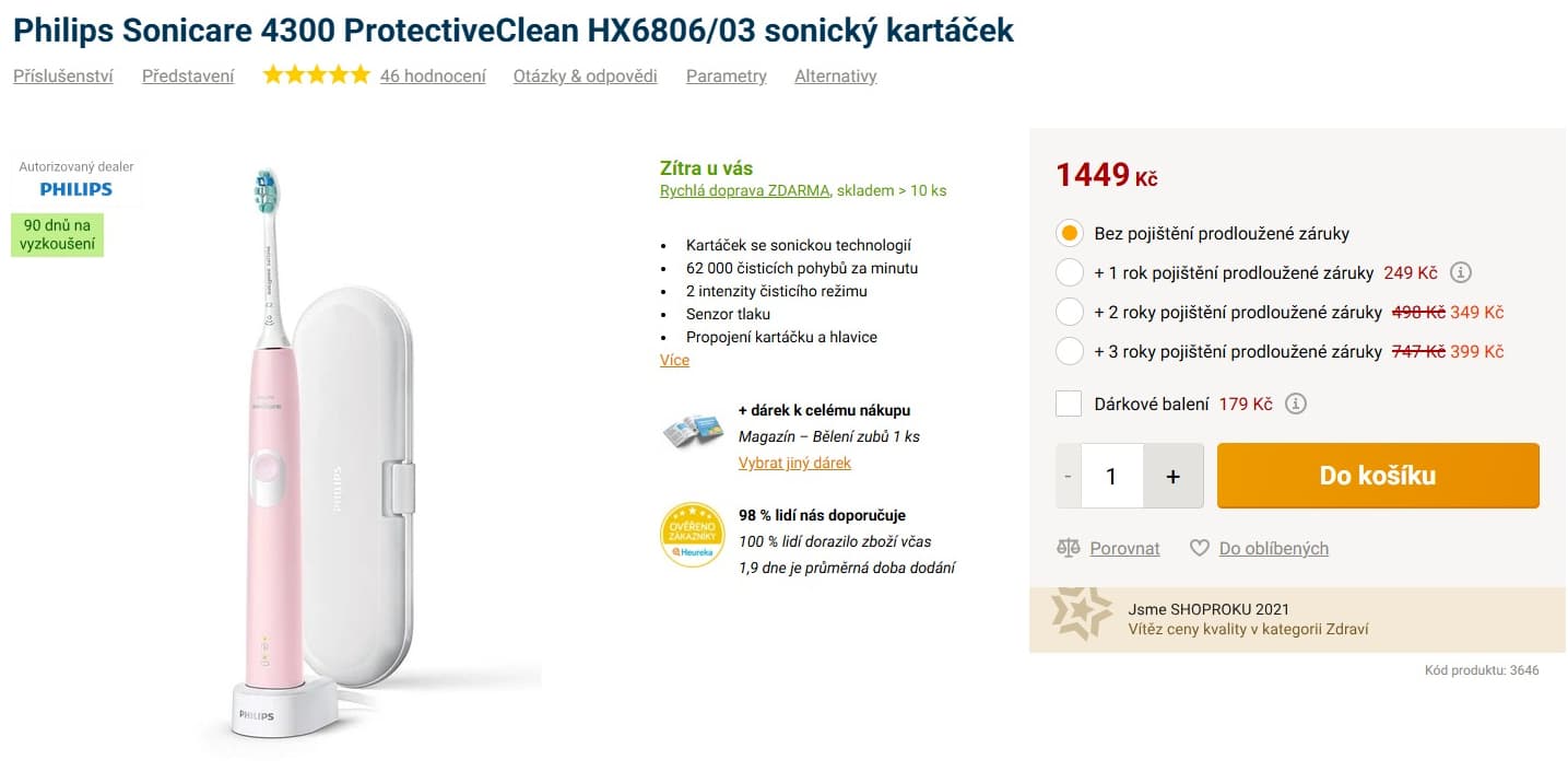 El. sonický kartáček Philips Sonicare 4300